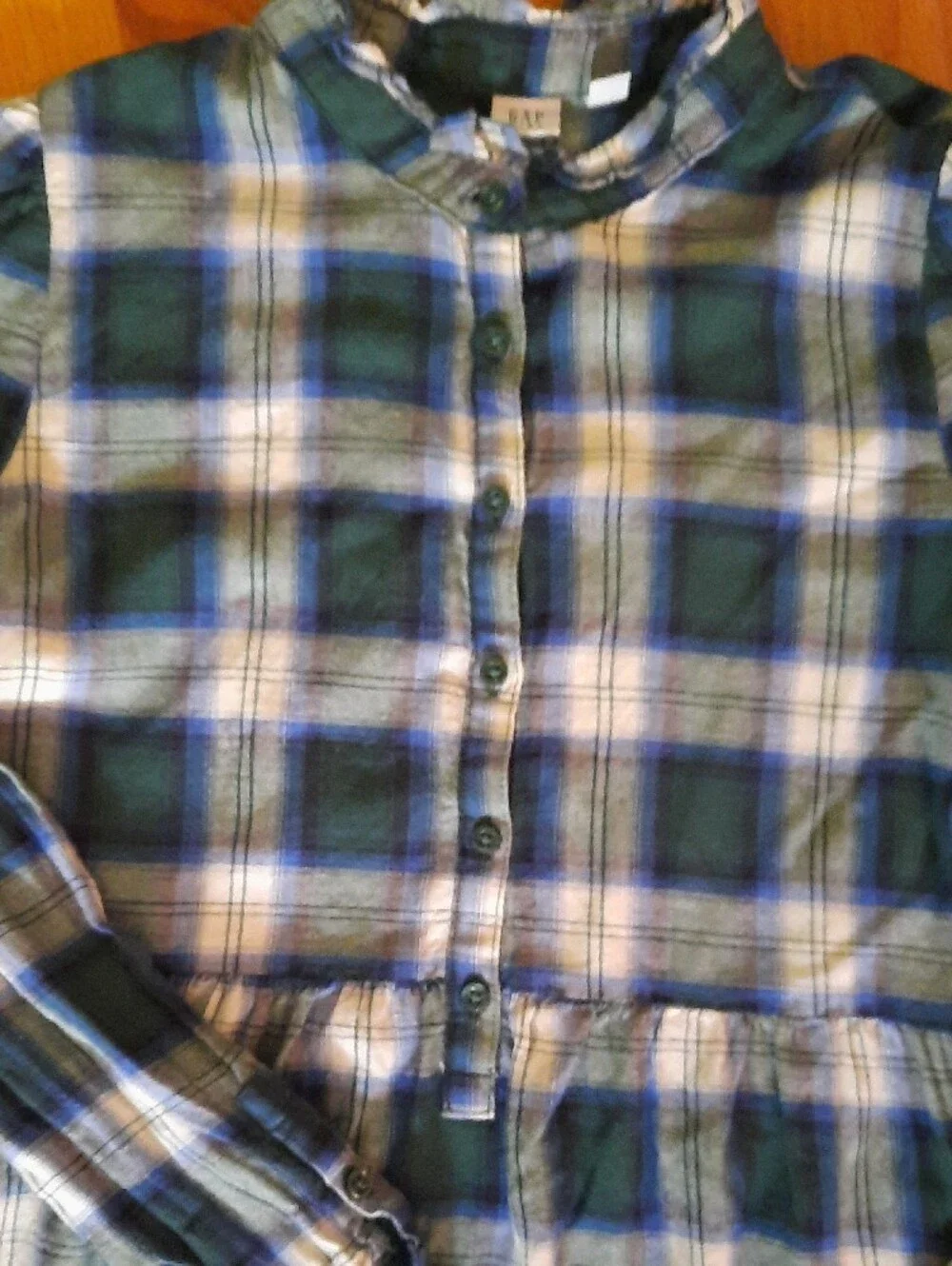 XXL 14 16 GAP Plaid Dress in Blue, Green & White Kids Girls Winter Wear Cottage